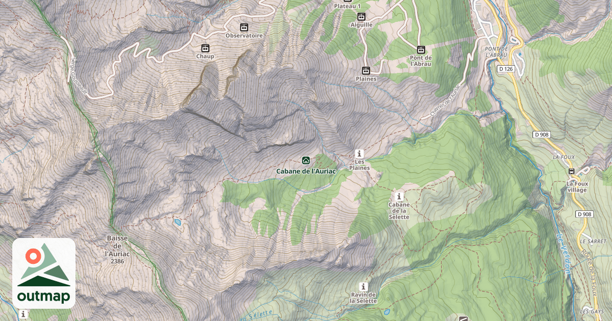 Map of Cabane de l'Auriac