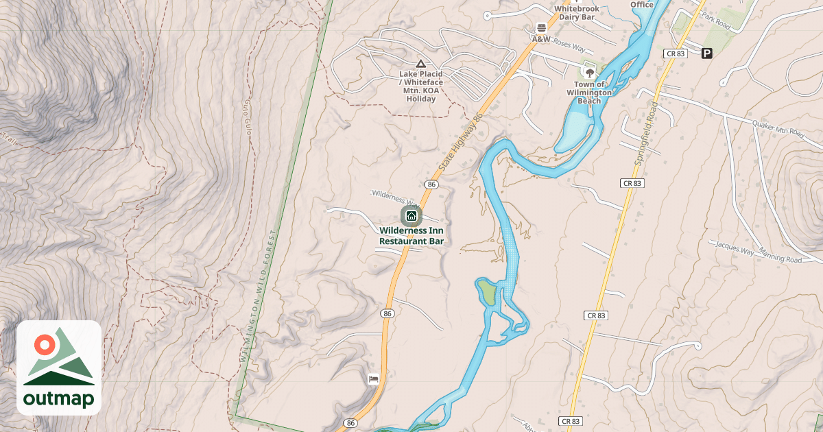 Map of Wilderness Inn Restaurant Bar