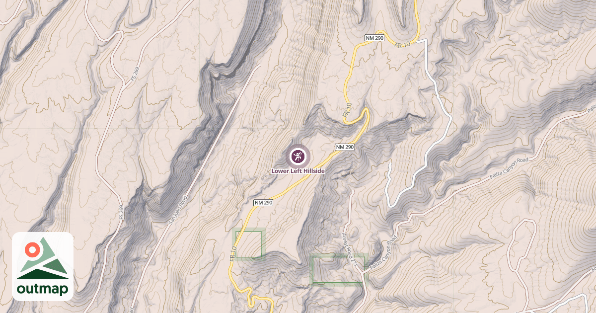 Map of Lower Left Hillside
