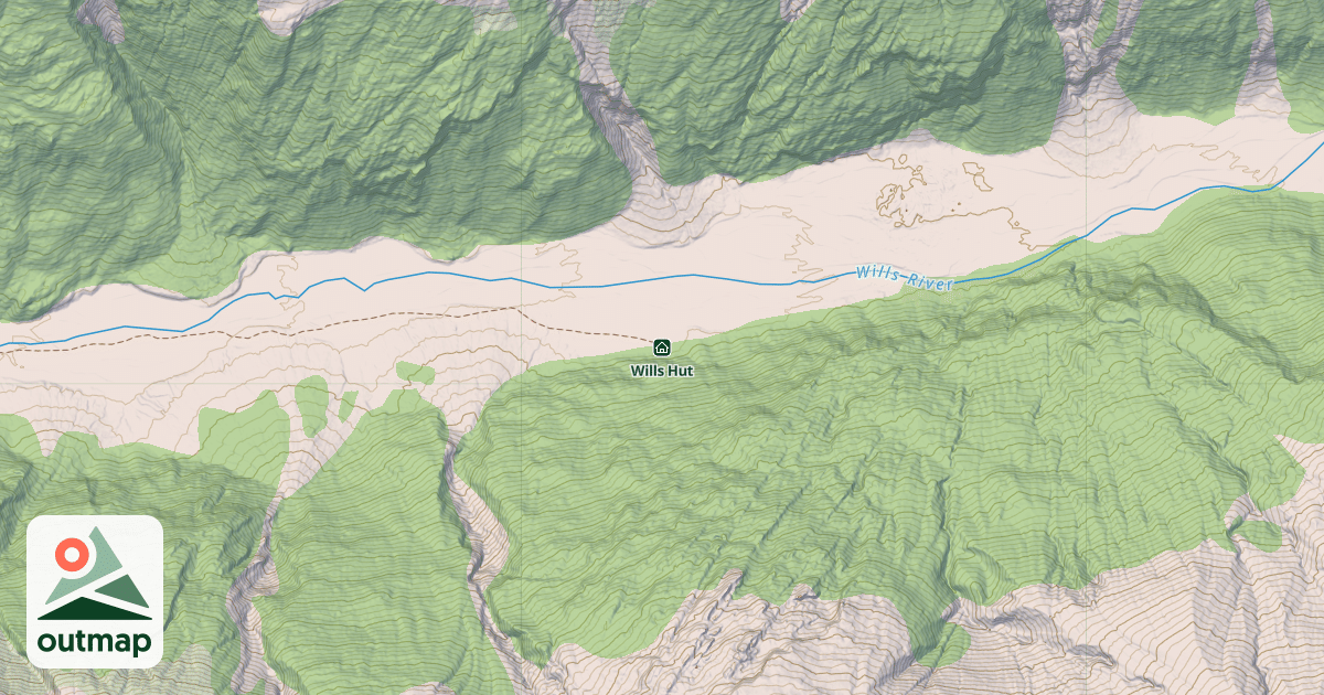 Map of Wills Hut