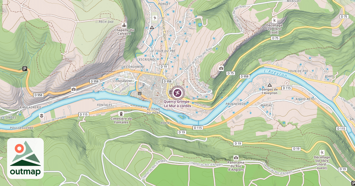 Map of Quercy Grimpe - Le Mur à cordes