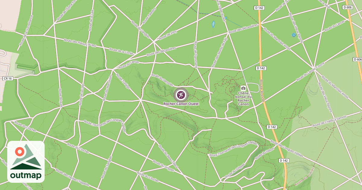 Map of Rocher Canon Ouest