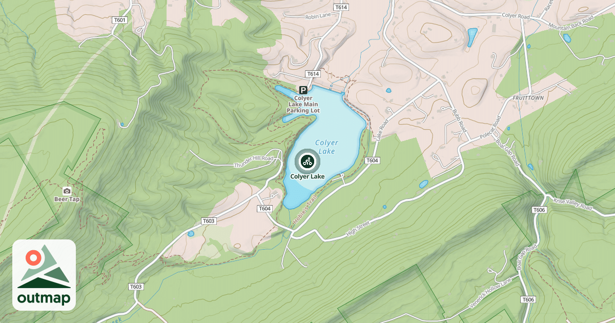 Map of Colyer Lake