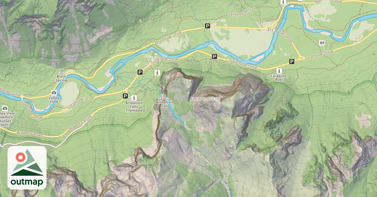 Map of East Buttress