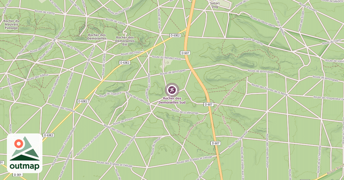 Map of Rocher des Demoiselles Sud