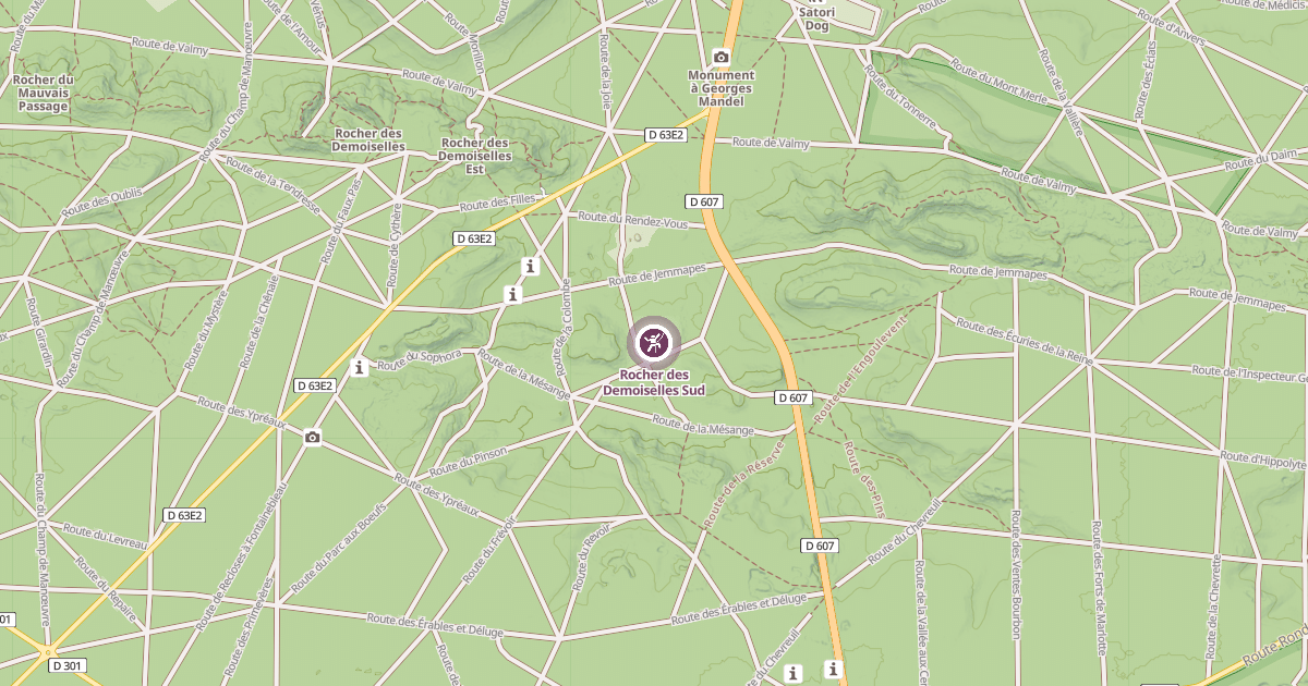 Map preview of Rocher des Demoiselles Sud
