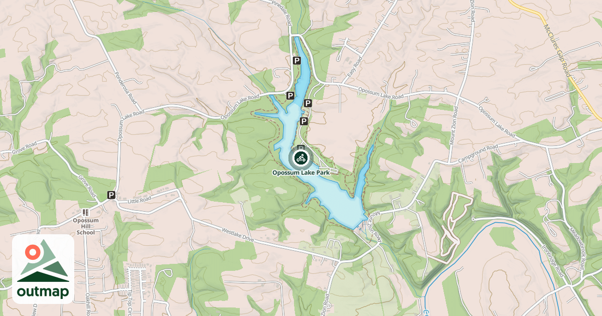 Map of Opossum Lake Park