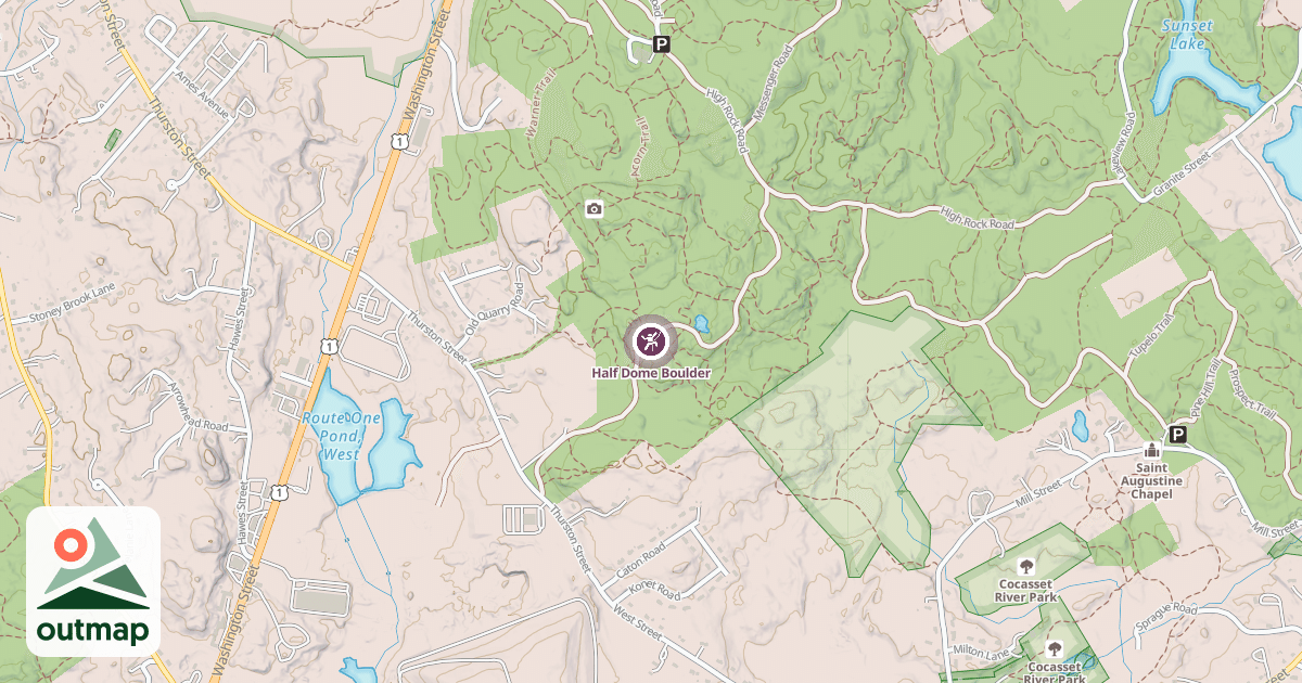 Map of Half Dome Boulder