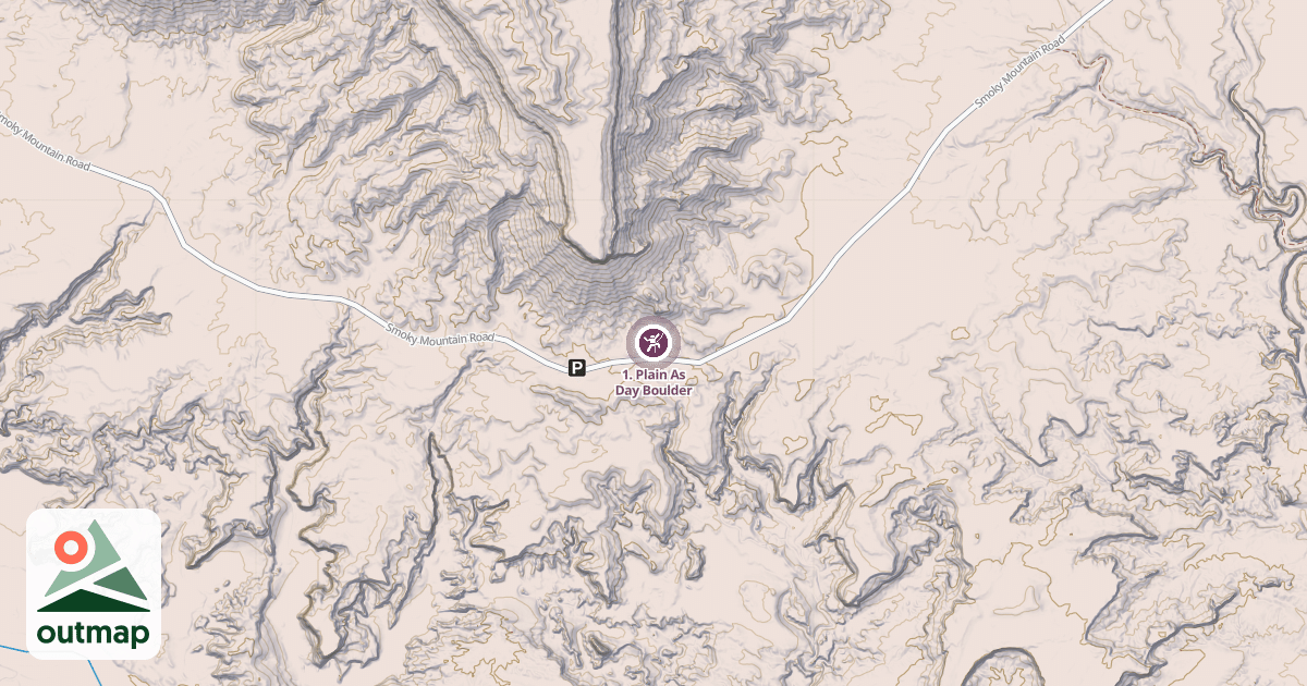 Map of 1. Plain As Day Boulder