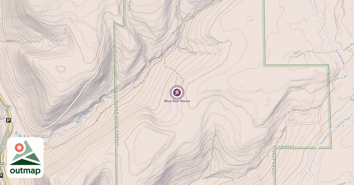 Map of Blue Run Rocks