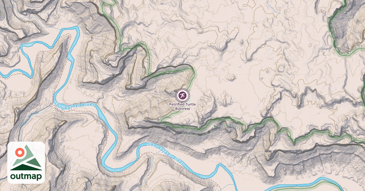 Map of Petrified Turtle Buttress