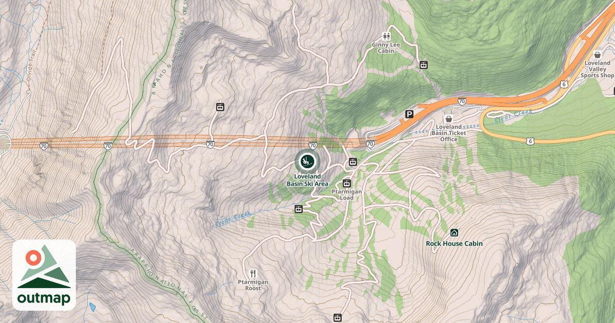 Map of Loveland Basin Ski Area