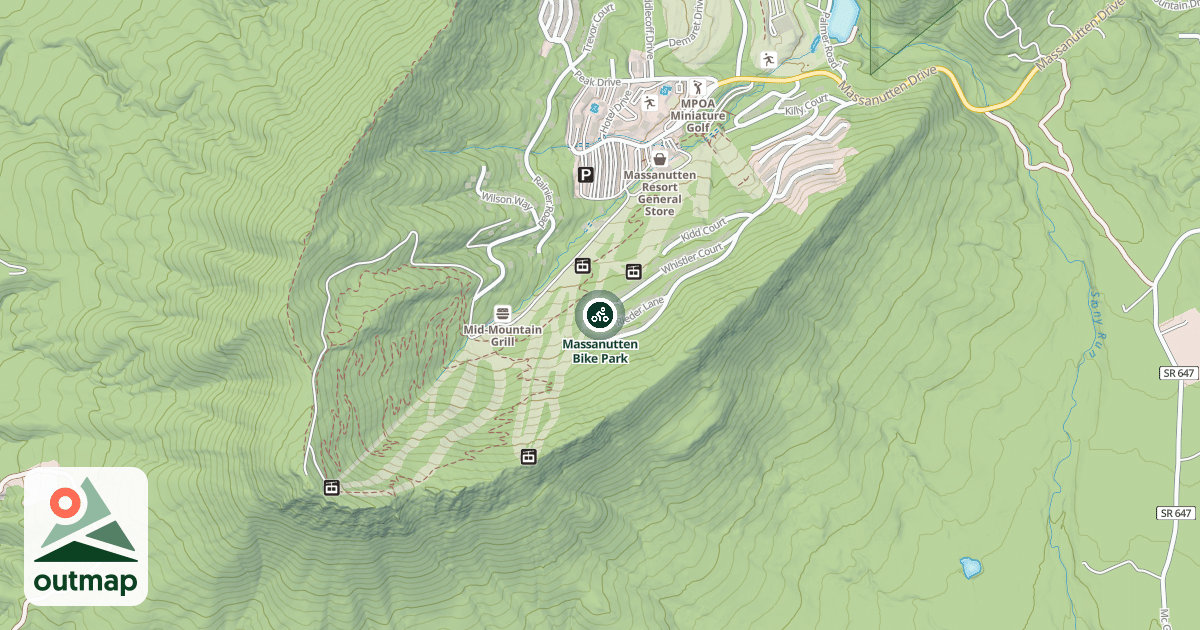 Map of Massanutten Bike Park