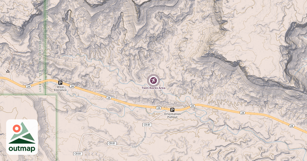 Map of Twin Rocks Area