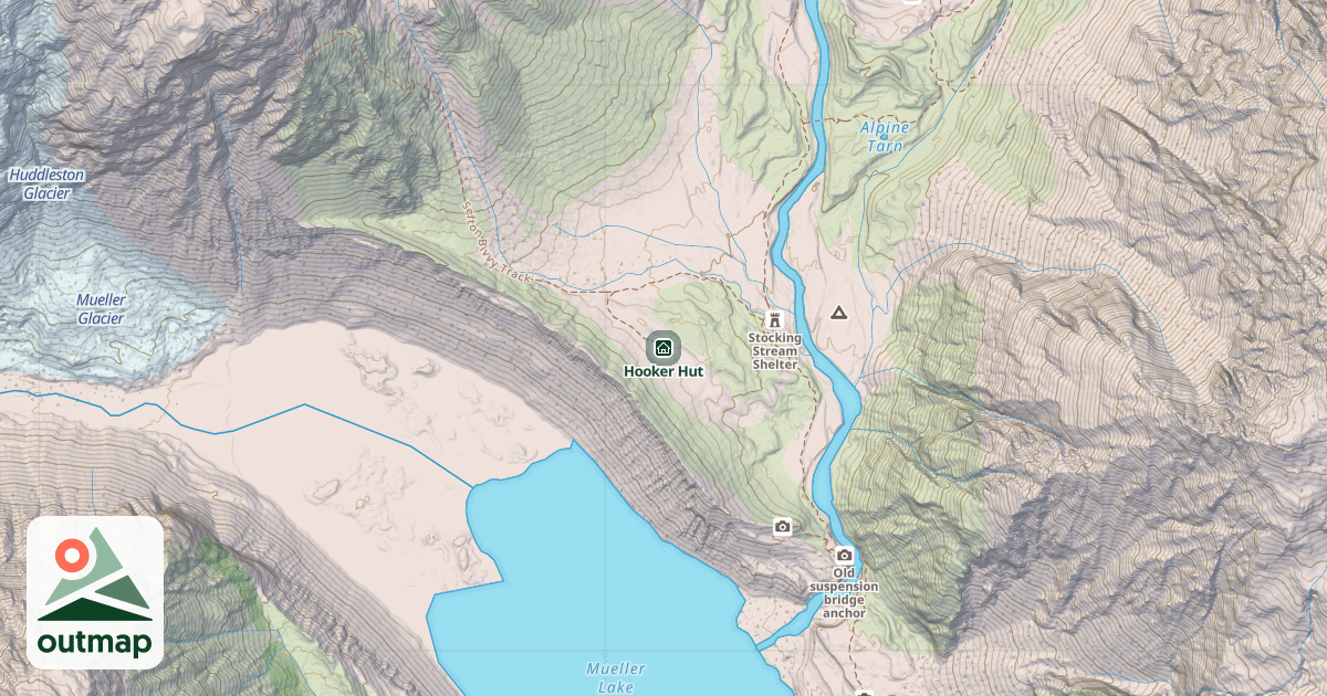 Map of Hooker Hut