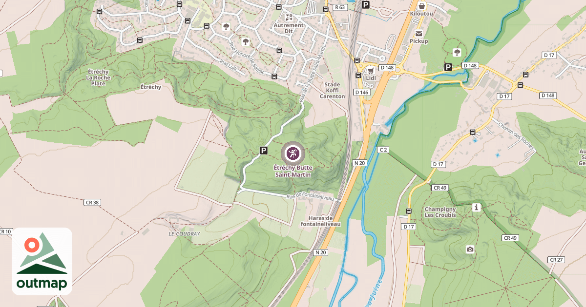 Map of Étréchy Butte Saint-Martin