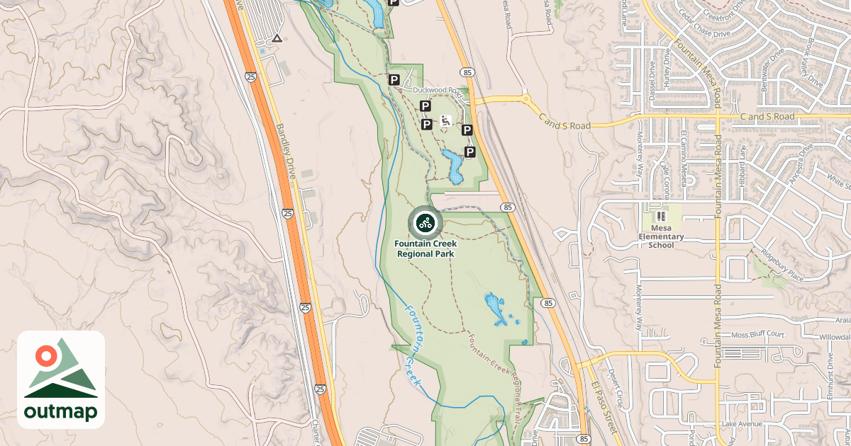 Map of Fountain Creek Regional Park