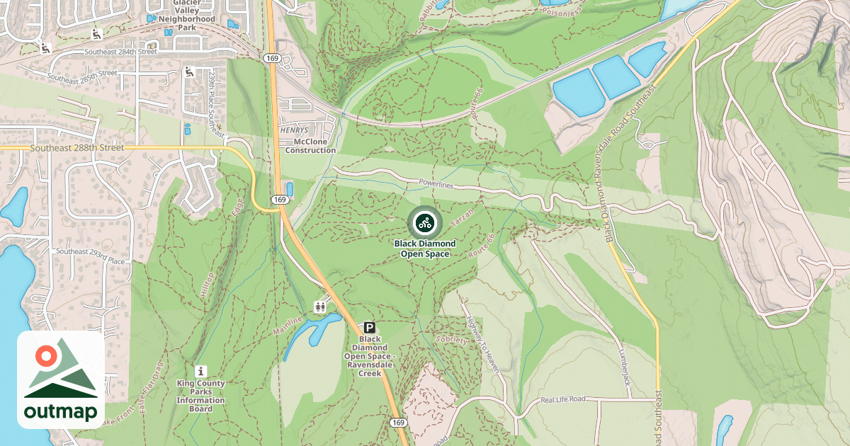 Map of Black Diamond Open Space