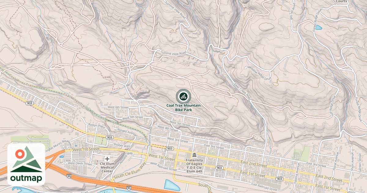 Map of Coal Trax Mountain Bike Park