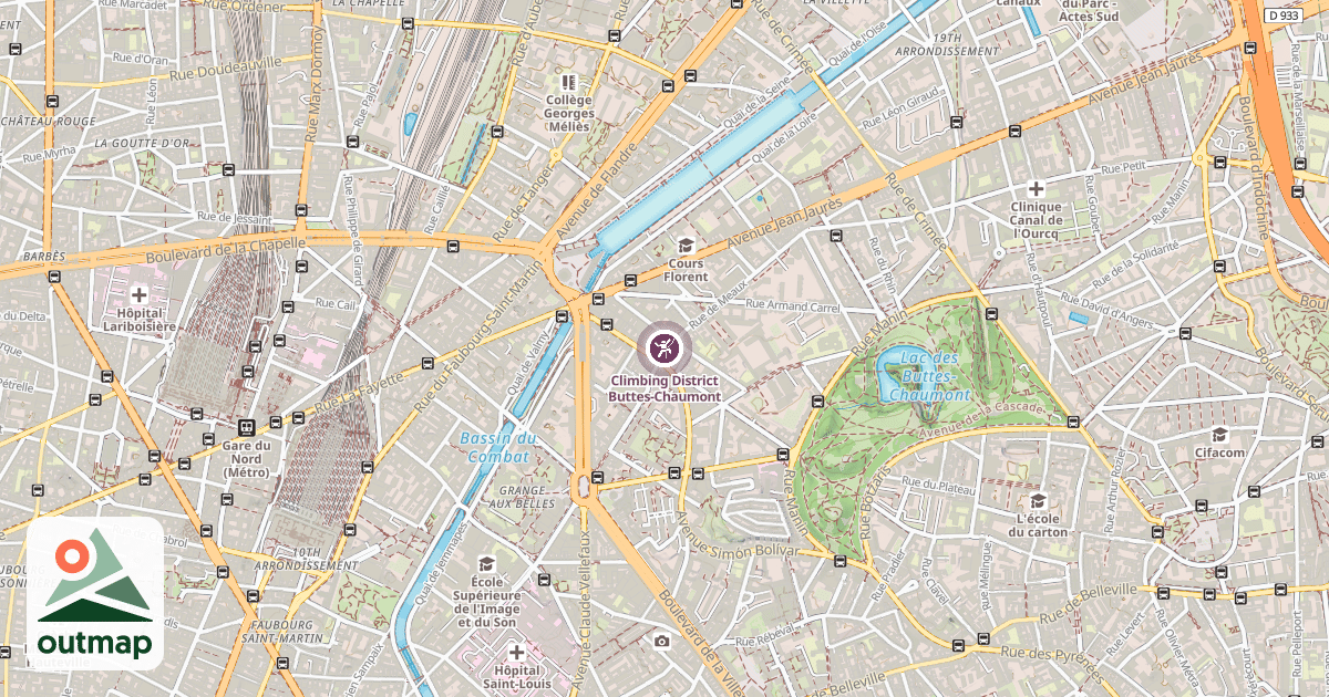 Map of Climbing District Buttes-Chaumont