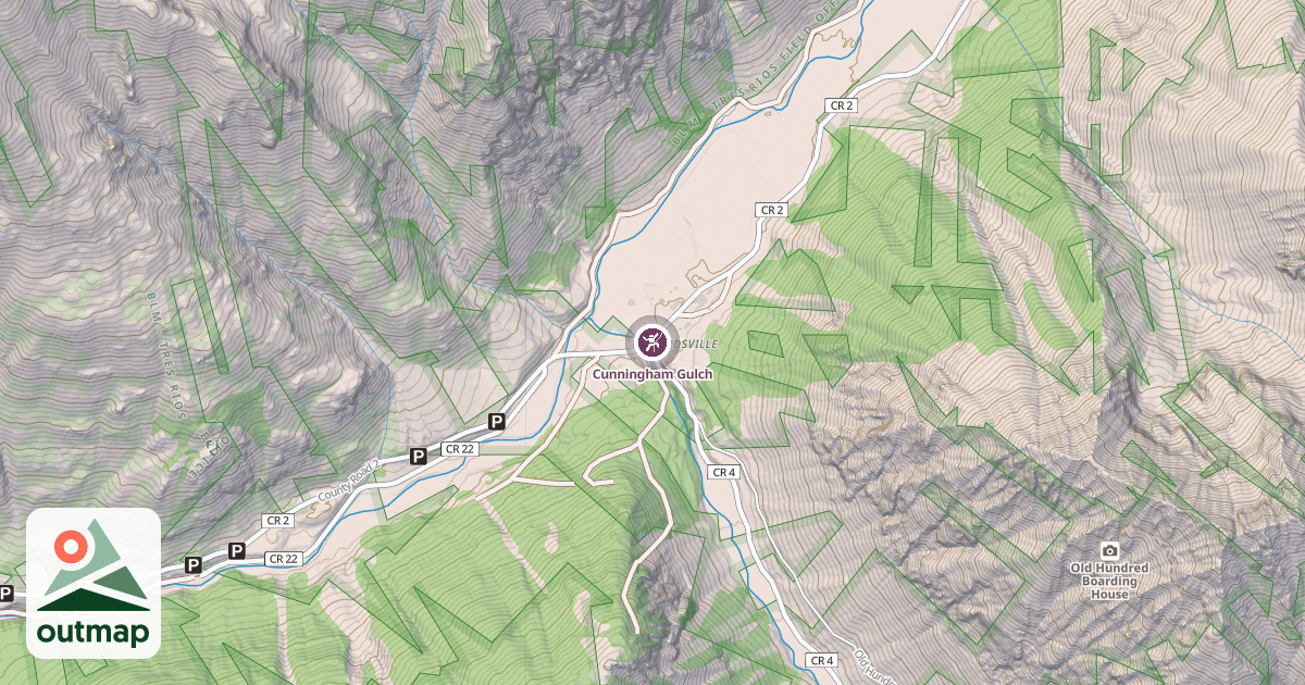 Map of Cunningham Gulch