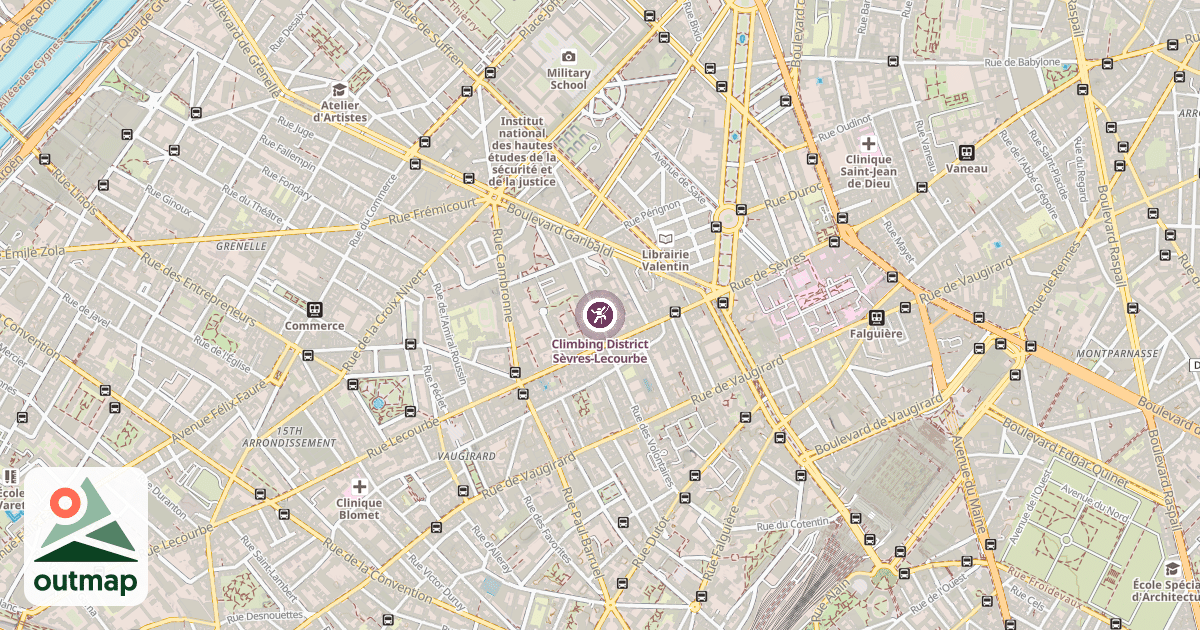 Map of Climbing District Sèvres-Lecourbe