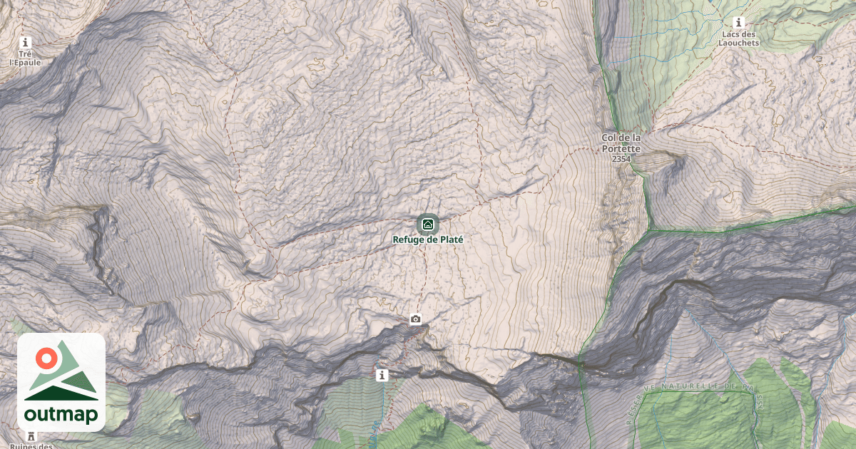 Map of Refuge de Platé