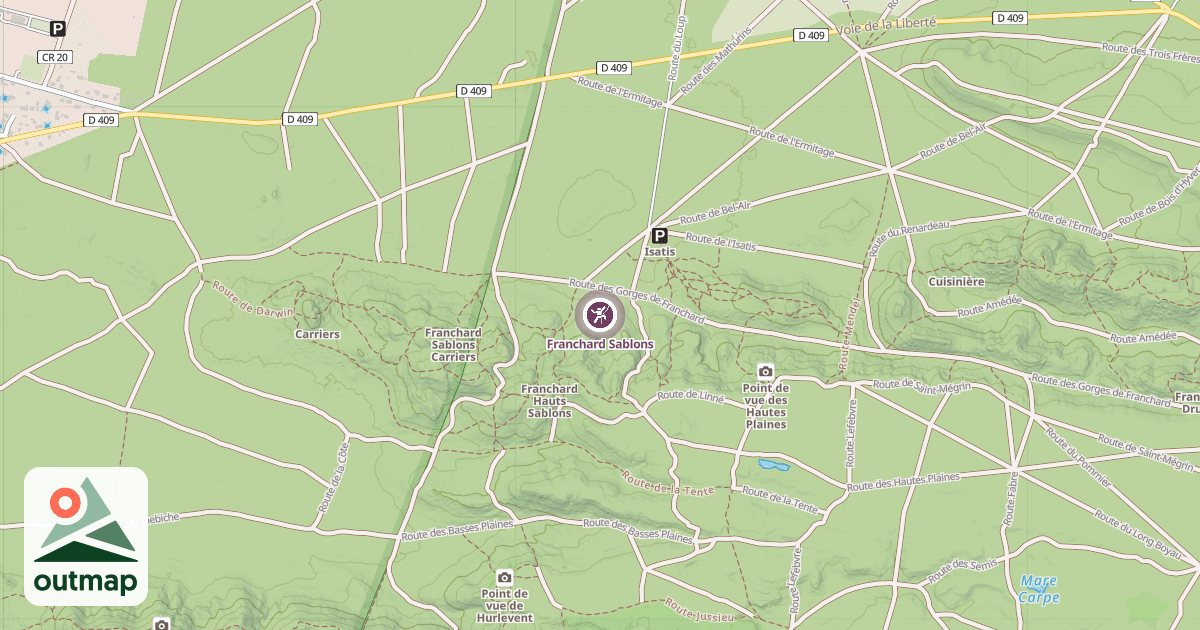 Map of Franchard Sablons