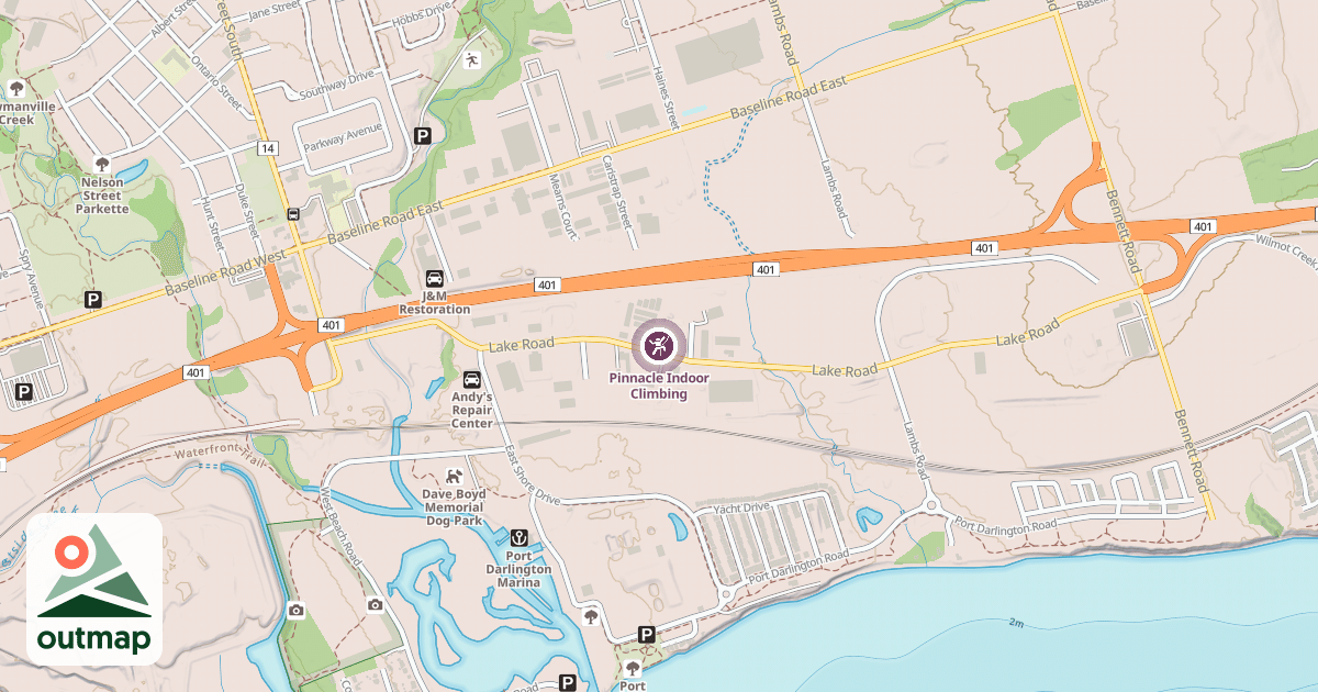 Map of Pinnacle Indoor Climbing