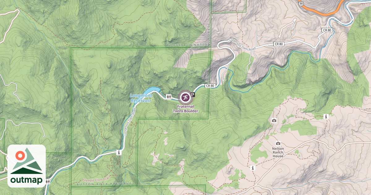 Map of Fraternal Twins Boulder