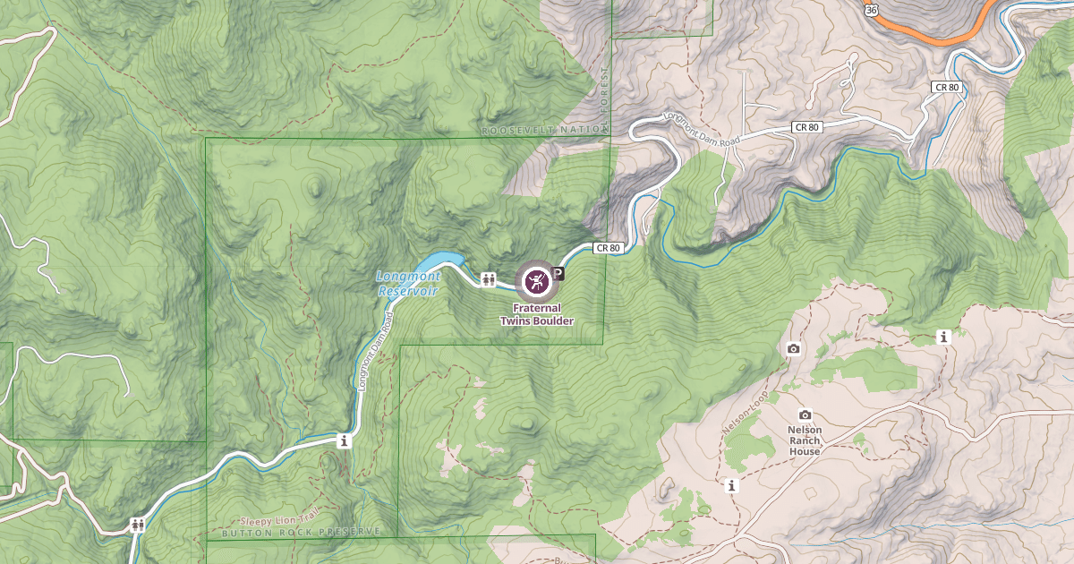 Map preview of Fraternal Twins Boulder