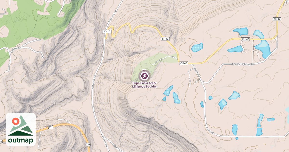 Map of Supa Coola Area/ Millipede Boulder