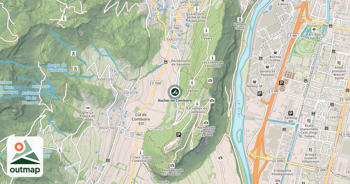 Map of Rocher de Comboire