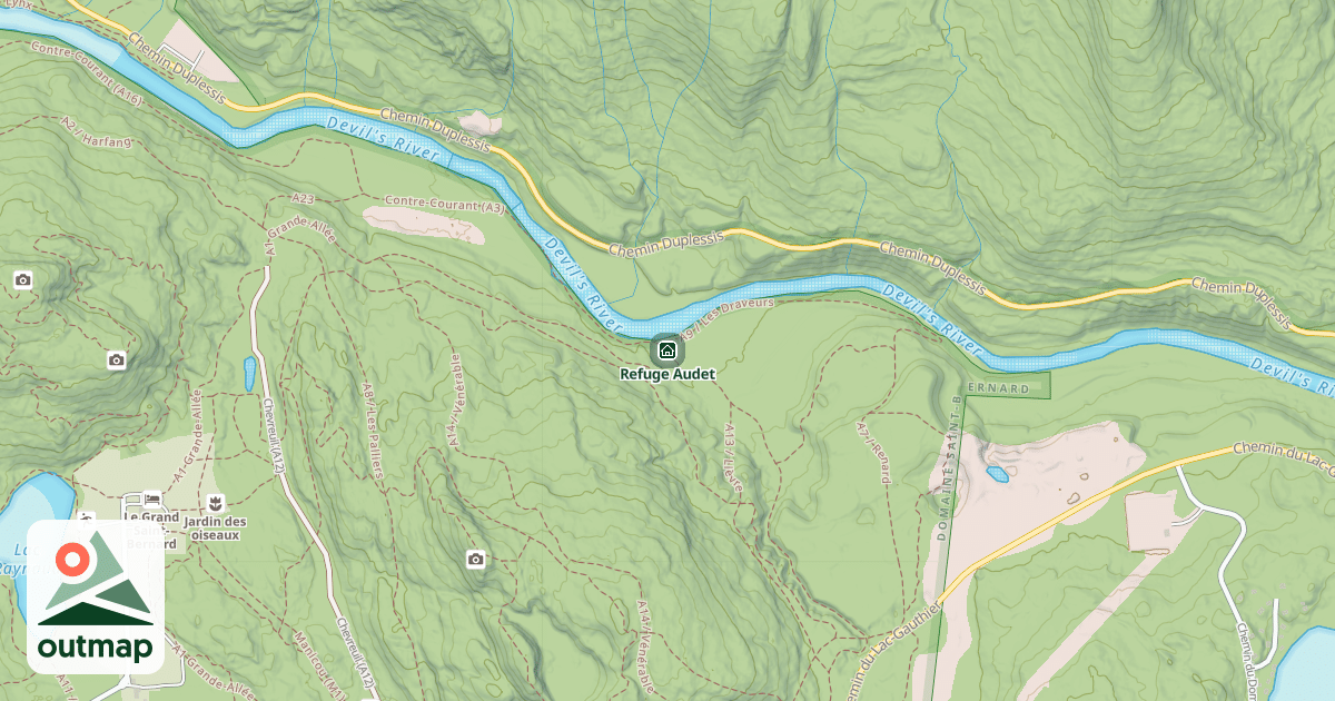 Map of Refuge Audet