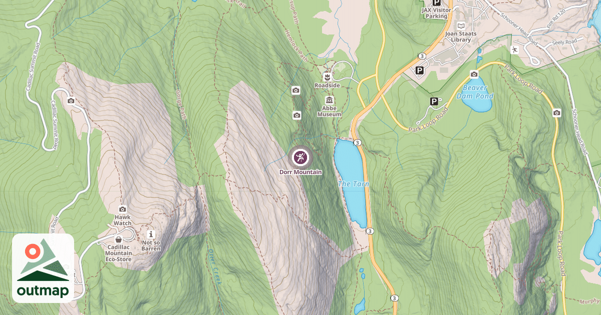 Map of Dorr Mountain