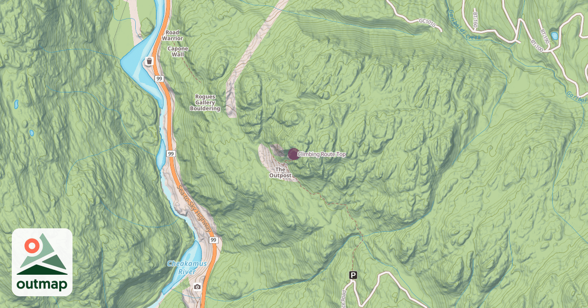 Map of Climbing Route Top