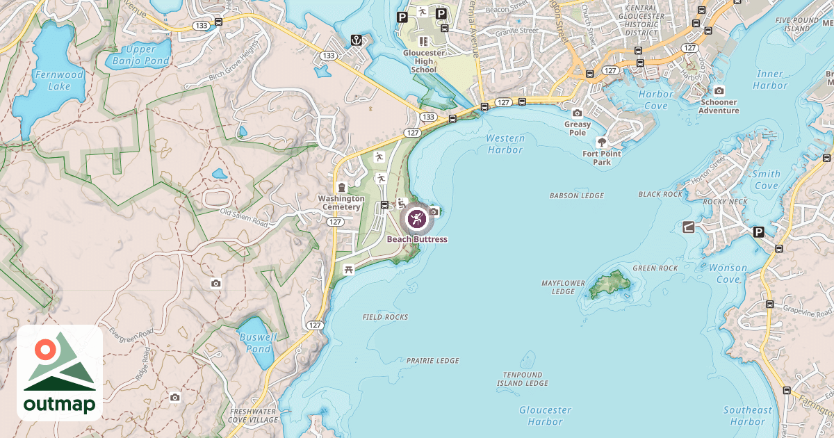 Map of Beach Buttress