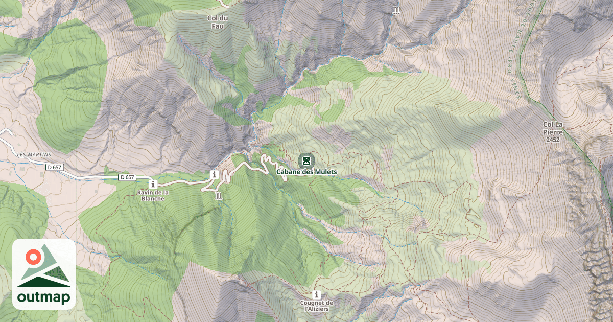 Map of Cabane des Mulets