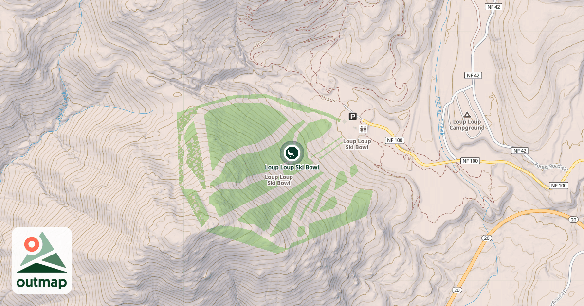 Map of Loup Loup Ski Bowl