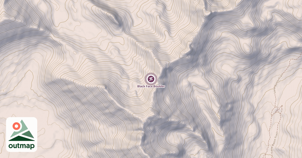 Map of Black Face Boulder