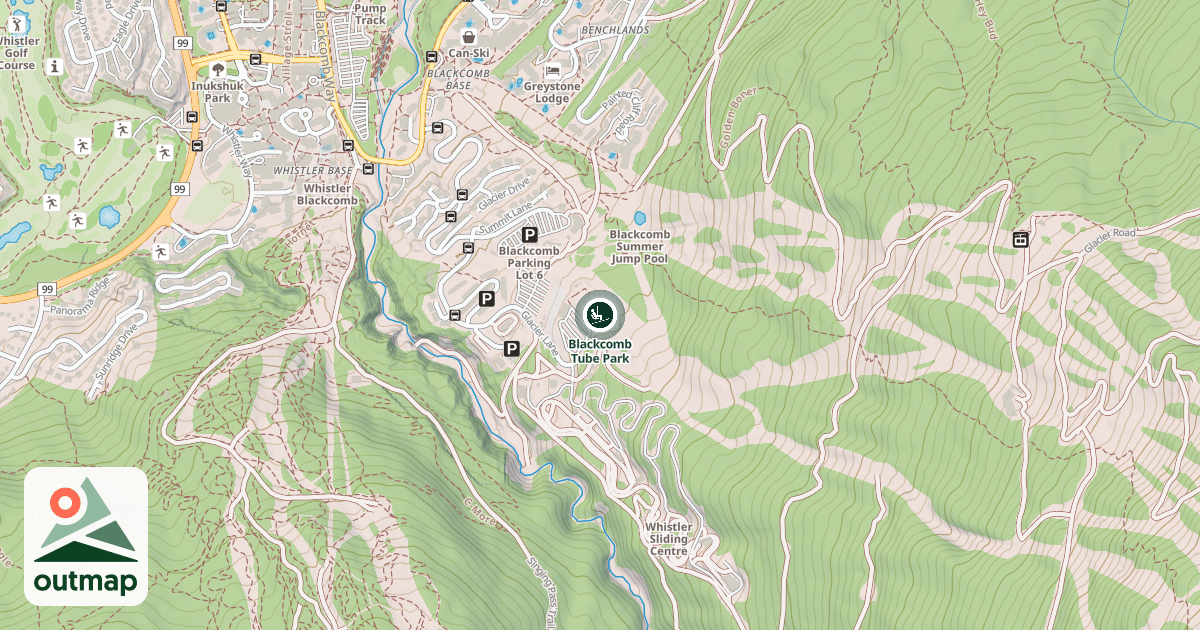 Map of Blackcomb Tube Park