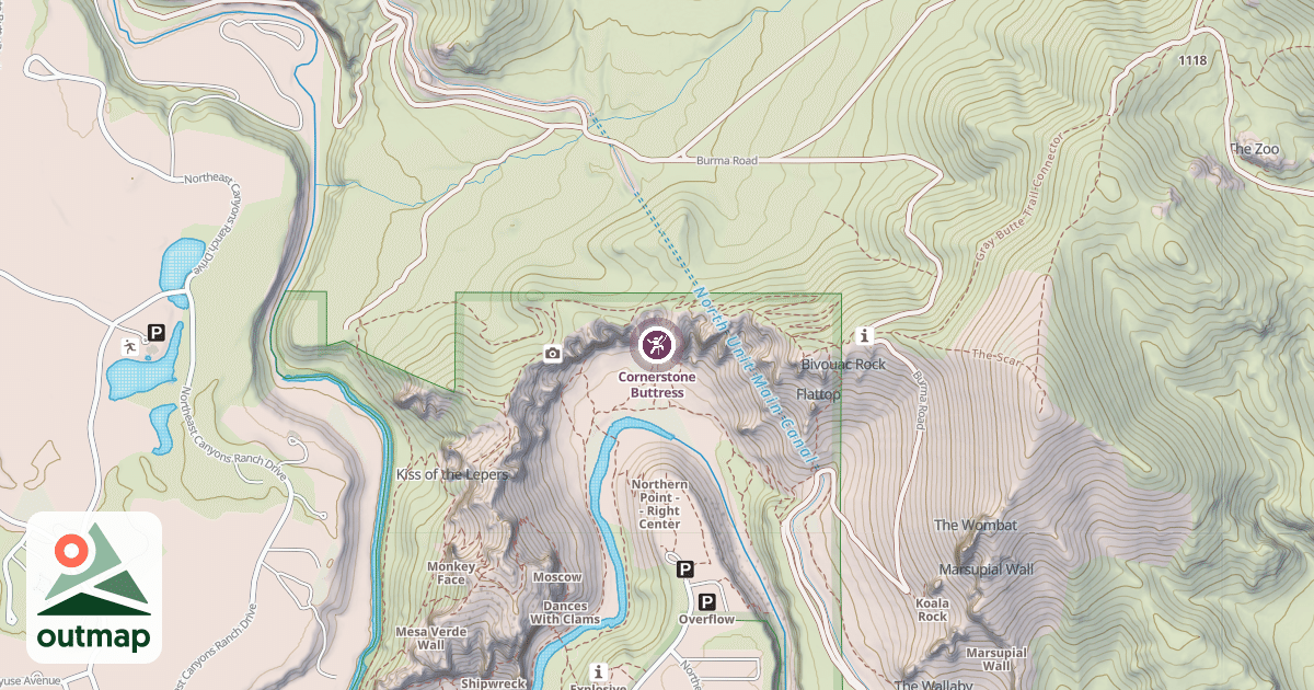 Map of Cornerstone Buttress