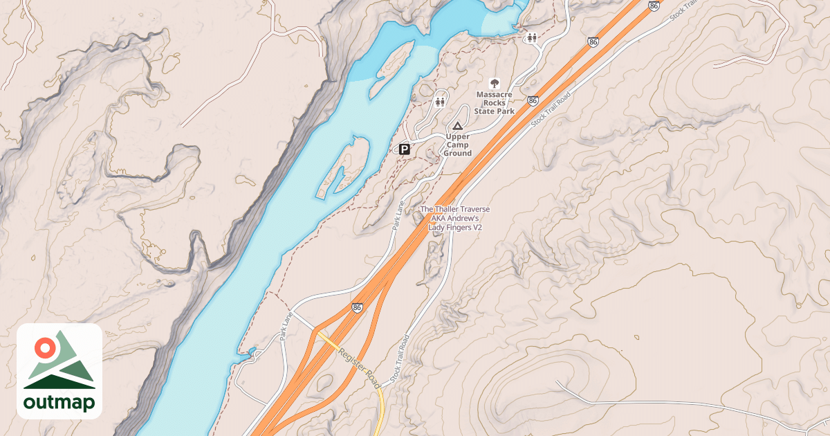 Map of The Thaller Traverse AKA Andrew's Lady Fingers