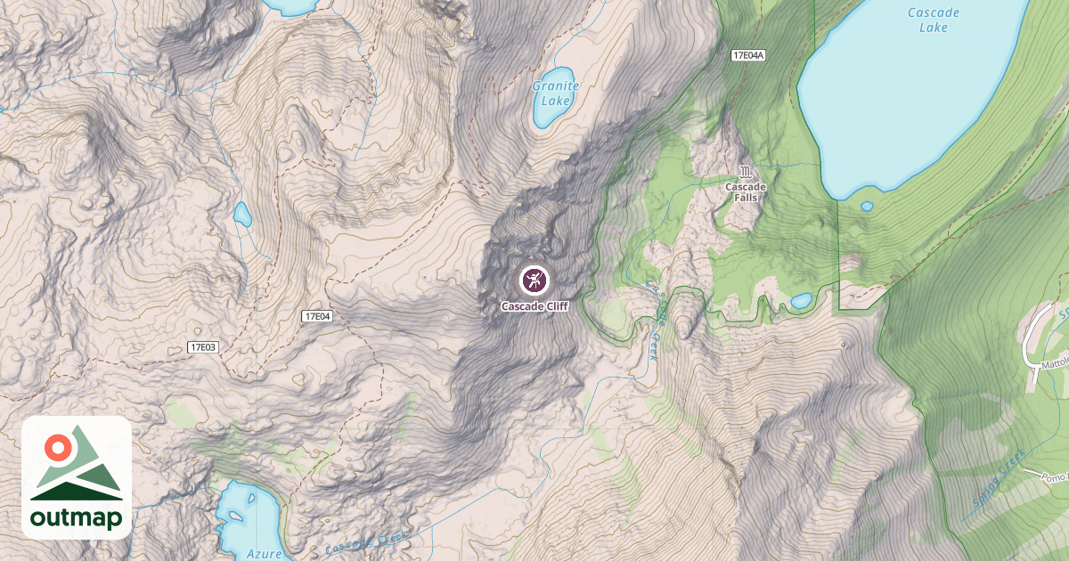 Map of Cascade Cliff