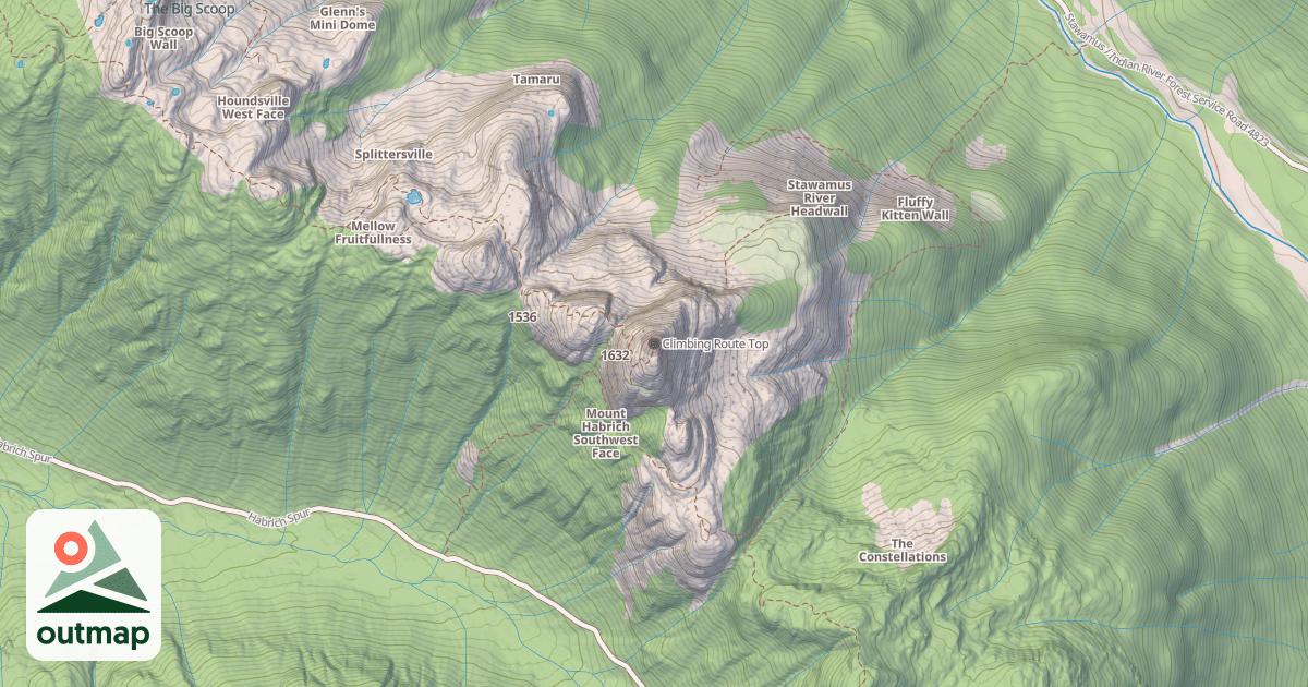 Map of Climbing Route Top