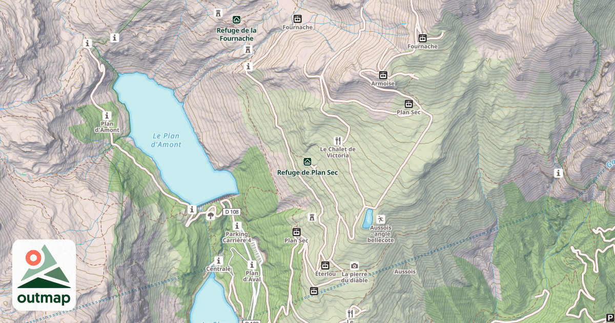 Map of Refuge de Plan Sec