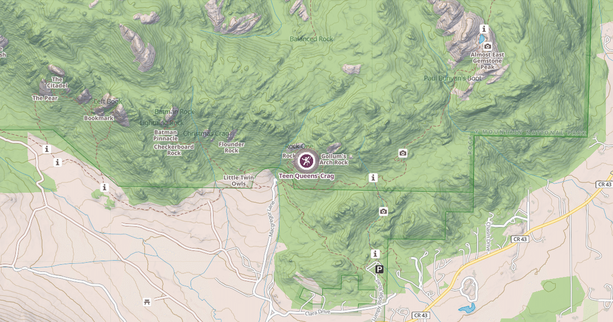 Map preview of Teen Queens' Crag