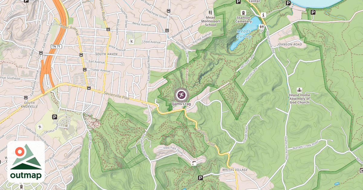 Map of Ijams Crag