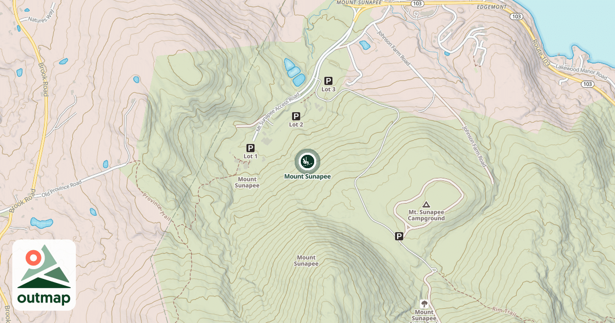 Map of Mount Sunapee