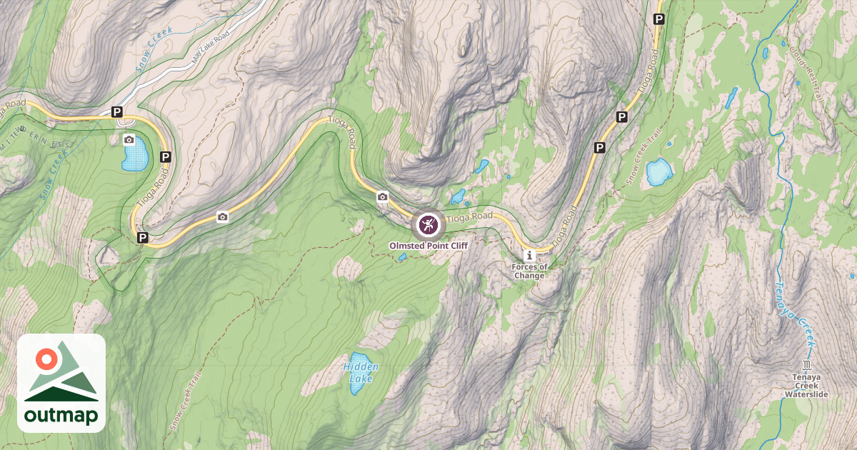 Map of Olmsted Point Cliff